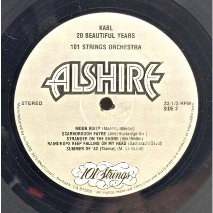 KABL by 101 Strings 20 Beautiful Years 1979 LP Vinyl Record Album Vintage (P4)