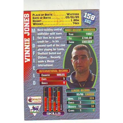 Merlin Premier Gold English Premier League 1996/97 Vinnie Jones