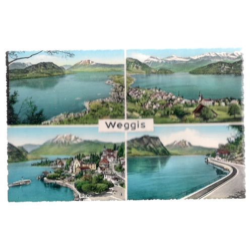 WEGGIS, SWITZERLAND unused vintage postcard multiview #
