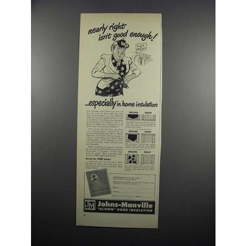 1950 Johns-Manville Rock Wool Insulation Ad