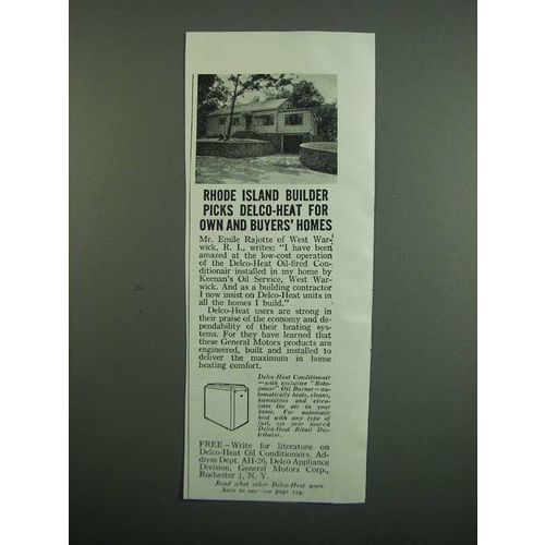 1950 Delco Heat Conditionair Ad - Rhode Island Builder