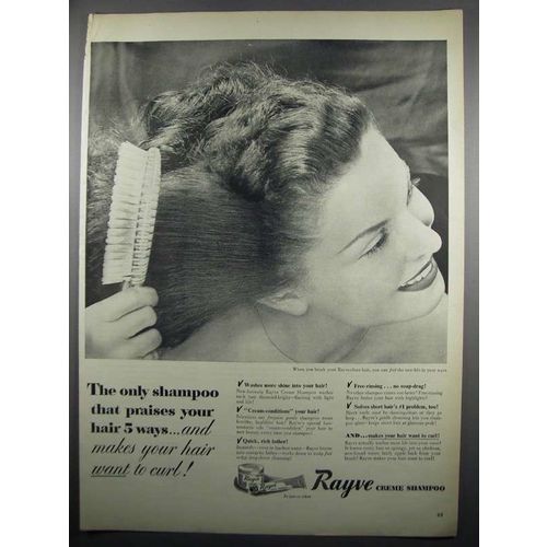 1950 Rayve Crme Shampoo Ad - Praises Your Hair