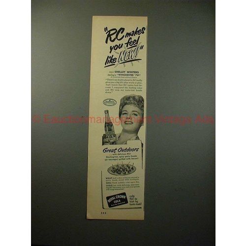 1950 RC Royal Crown Cola Ad w/ Shelly Winters, Feel New