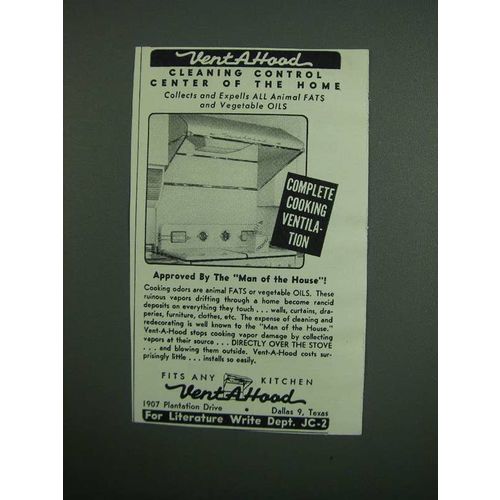 1950 Vent-A-Hood Ventilation Ad - Cleaning Control