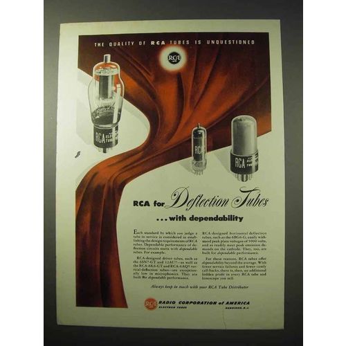 1950 RCA Deflection Tubes Ad - Quality Unquestioned