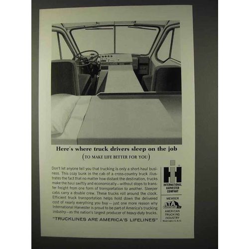1964 International Harvester Truck Ad - Sleep on Job
