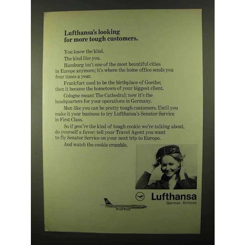1968 Lufthansa Airline Ad - More Tough Customers