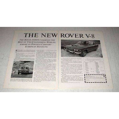 1969 Rover 3500S Car Ad - The New Rover V-8