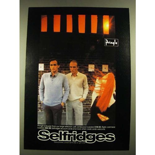 1979 Selfridges Pringle Knitwear Ad - Lambswool Sweater and Cashmere Sweater