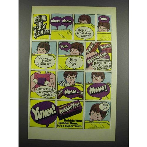 1983 Bubble Yum Bubble Gum Ad - Candy Counter