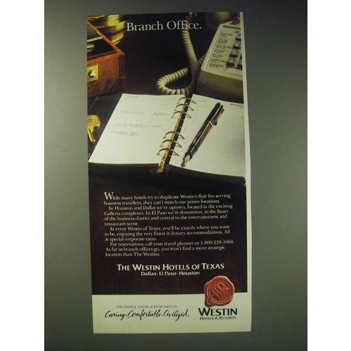1989 Westin Hotels of Texas Ad - Branch Office