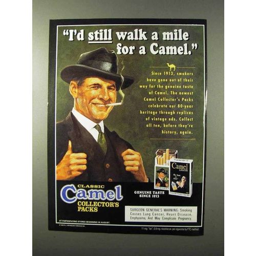 1995 Camel Cigarettes Classic Collector's Packs Ad