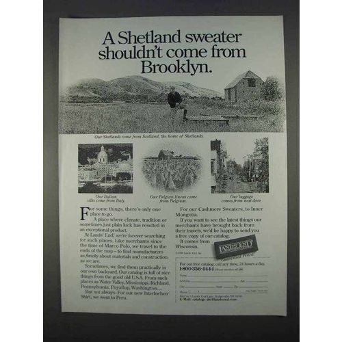 1996 Lands' End Fashion Ad - A Shetland Sweater