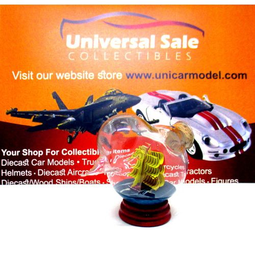 LITTLE SAILING BOAT IN A GLASS BOTTLE (BIRD-LIKE), WOODEN NAUTICAL MODEL