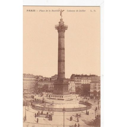 Paris Place de la Bastille France Postcard unused VGC
