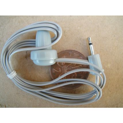New Ol;d Stock Vintage 1960's Grey Plastic Earpiece with 2.5mm Plug