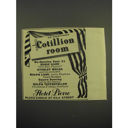 1949 Hotel Pierre Ad - Eddie Garr, Stanley Melba