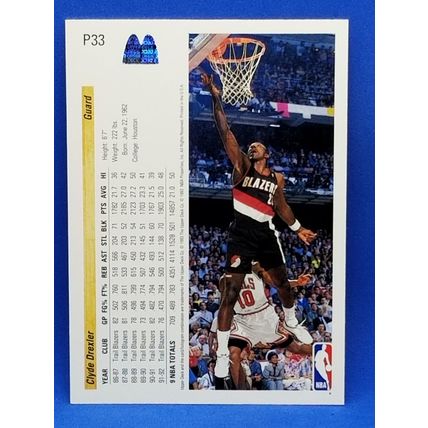 1992-93 Upper Deck McDonald's #P33 Clyde Drexler