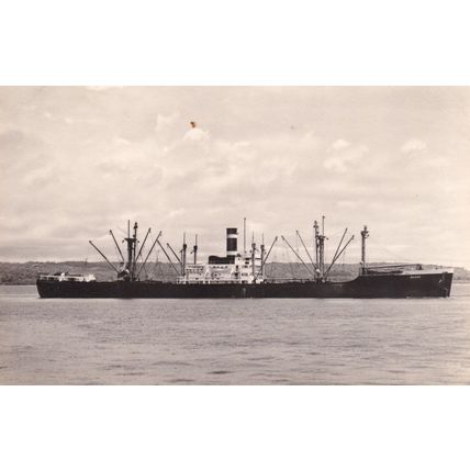 Les Baarn Dutch Cargo Ship Statistics Vintage Old RPC Postcard