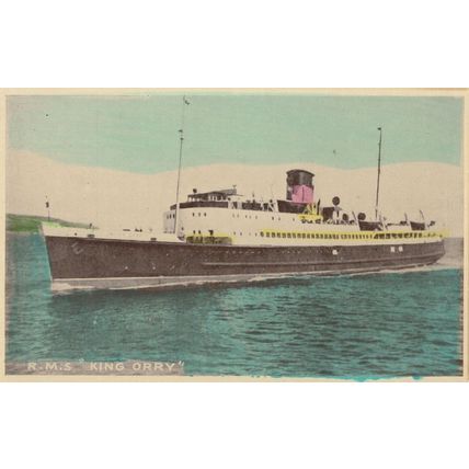 RMS King Orry Ship Graphic Series Vintage Liner Boat Postcard