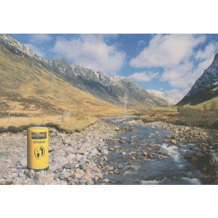 Stress Free Litter Bin in Scotland Scottish Holiday Advertising Postcard
