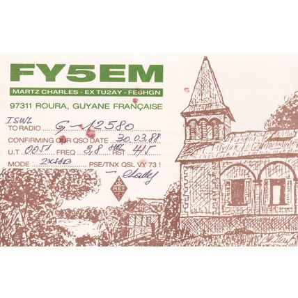 Roura Guyane France QSL Radio Card
