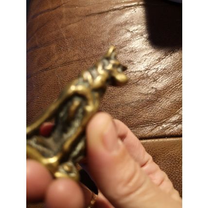 Small Brass Dog Flat Base