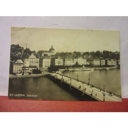 SEEBRUCKE, LUZERN, SWITZERLAND used postcard 1926 pm =