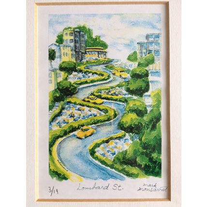 Mark Monsarrat Limited Edition Signed Watercolour Print Framed Lombard Street