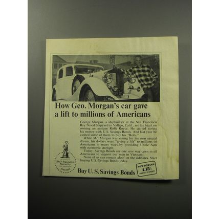 1967 U.S. Savings Bonds Ad - How Geo. Morgan's car gave a lift to millions