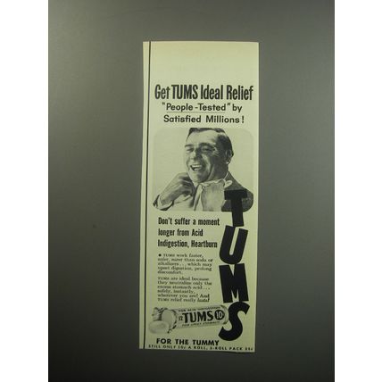 1957 Tums Medicine Ad - Get Tums Ideal relief