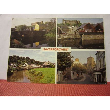multiview, HAVERFORDWEST, PEMBROKESHIRE, WALES used postcard =