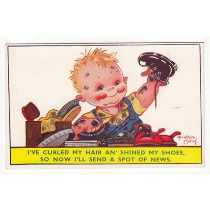 Ive Curled my Hair & Shined my Shoes Artist Signed Beatrice Mallet Postcard 7174