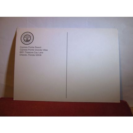 CYPRESS POINTE RESORT, ORLANDO, FLORIDA, USA unused postcard =