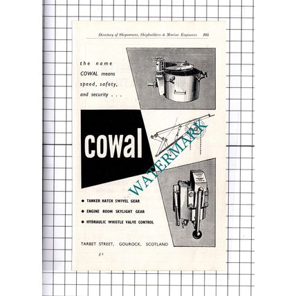 Cowal Tarbet Street Gourock Scotland Advert - c.1957 Clipping / Print