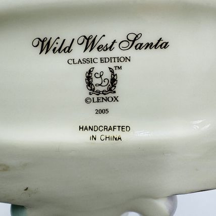 Lenox Porcelain Wild West Classic Edition Santa On a Rocking Horse Gold 8.5in