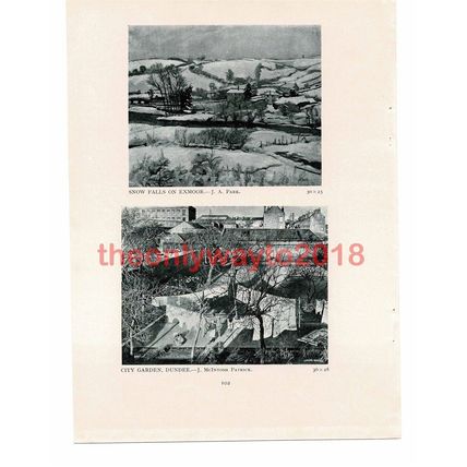 Snow Falls Exmoor & City Garden Dundee, Book Illustration (Print), 1940