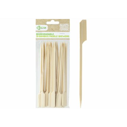 Biodegradable Bamboo Paddle Skewers BBQ Grill Kebab Party Stick Fondue Cocktail