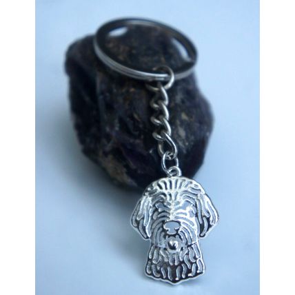 GOLDEN DOODLE METAL KEY RING WITH KEY CHAIN & VELVET GIFT BAG
