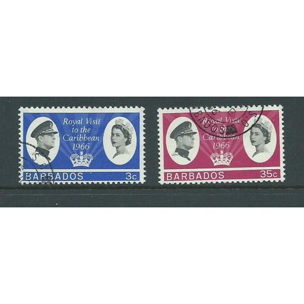 barbados stamps sg340 sg 340 used set vfu royalty visit