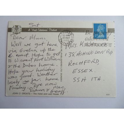 John O Groats Hotel, Caithness, Scotland Postcard