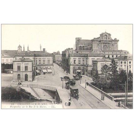 51 - CHALON SUR MARNE - perspective sur la rue de Marne