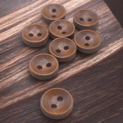 11.5mm Brown Wooden Buttons Oval Shape 2 Hole Baby Knitting Sewing