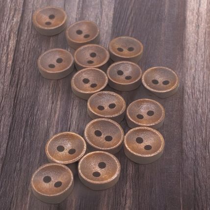 10mm Brown Wooden Buttons Oval Shape 2 Hole Baby Knitting Sewing
