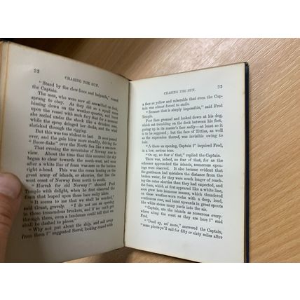 RARE* 1877 R M BALLANTYNE "CHASING THE SUN" FICTION SMALL HARDBACK BOOK (P2)