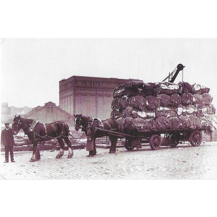 Postcard Horse Drawn Wagon Cotton Bales Liverpool May 1912 Lurry - Nostalgia