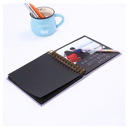 Woodside Home Living Linen Cover Scrap Book Style Photo Album 17cm x 17cm - Lila