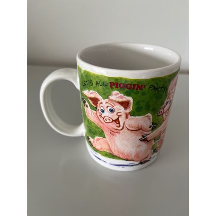 DAVID CORBRIDGE LET'S ALL PIGGIN' PARTY MUG (1996)