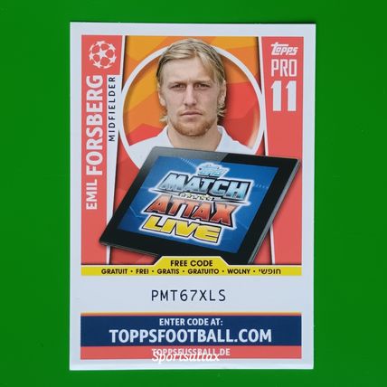 Match Attax Champions League 17/18 Pro 11 Code Emil Forsberg (RB Leipzig)