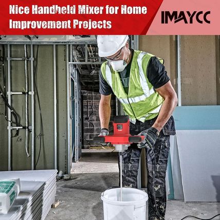 IMAYCC Cement Mixer, 2100W Electric Concrete Mixer with 6 Speed, 110V Handheld M